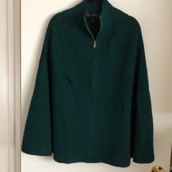 St. John Jackets & Blazers - St. John Cape Zip Knit Emerald Green BRAND NEW NWT